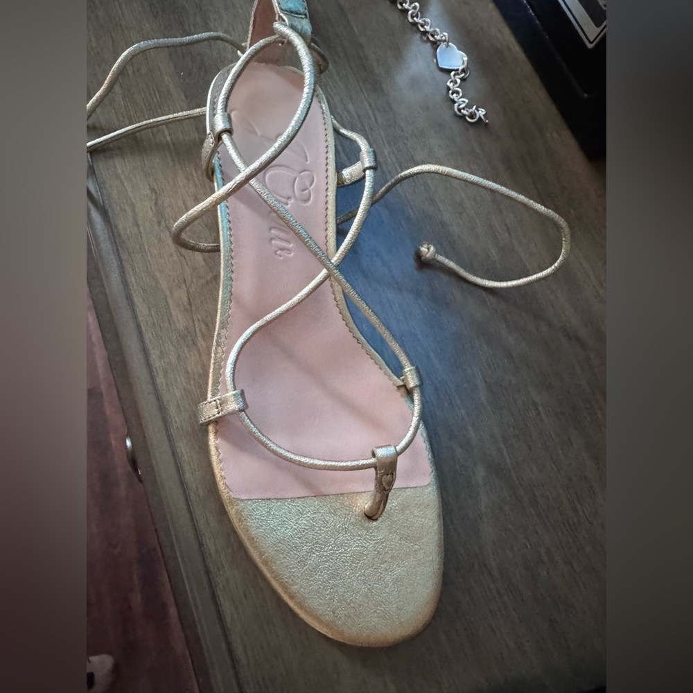 J. Crew Gold Strappy Sandals